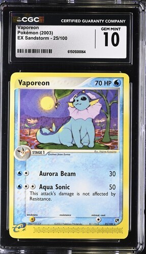 Cgc gem mint vaporeon - mint,