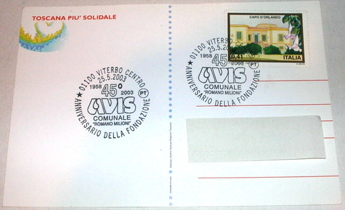 Cartolina con annullo 45 - con, 45°